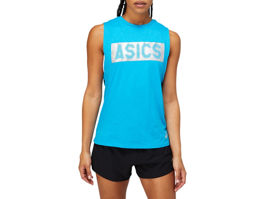 Asics Box Muscle Tee Asics Blue Jewl Heather