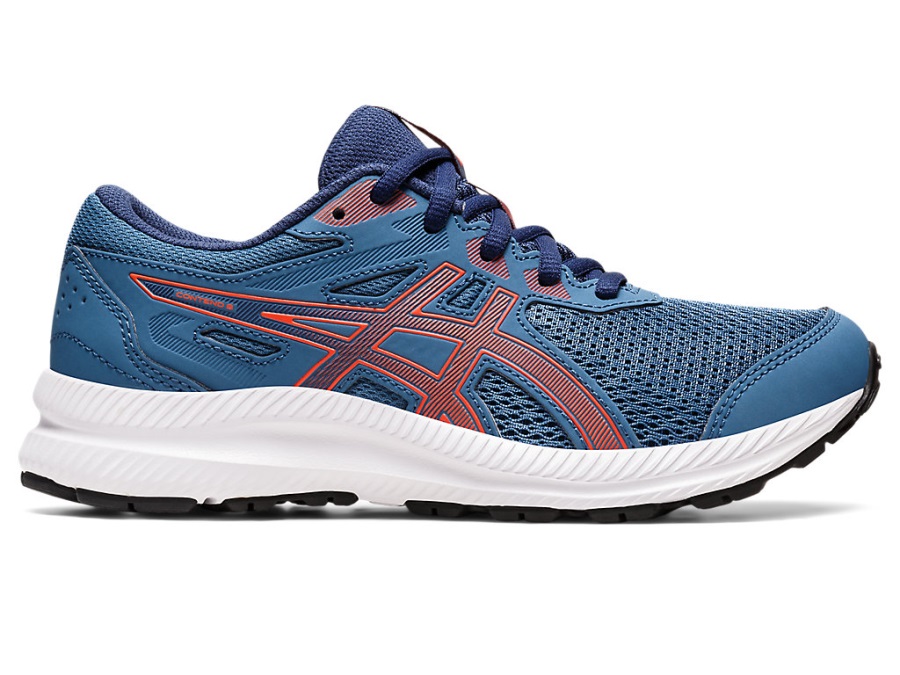 Asics Contend 8 Grade School Azure Cherry Tomato