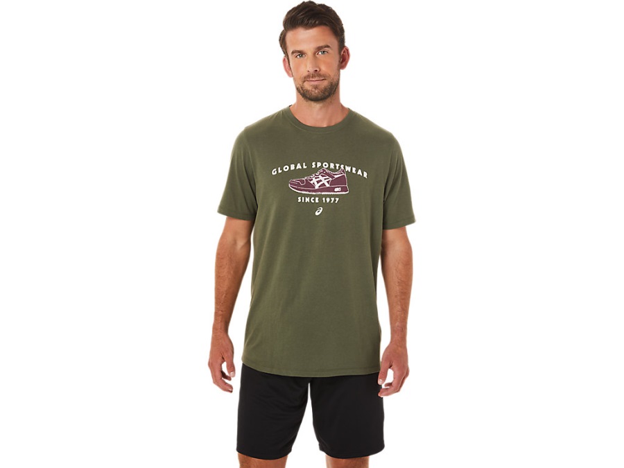 Asics Men's 1977 Sportswear Tee Olive Canvas
