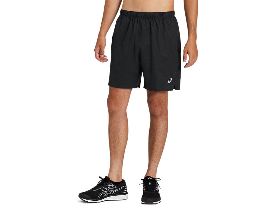 Asics Men's 7In 2 In 1 Short Graphite Grey Heather Classic Red