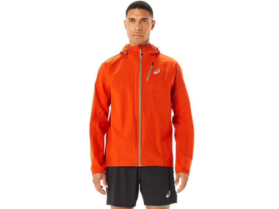 Asics Men's Fujitrail Waterproof Jacket Cherry Tomato