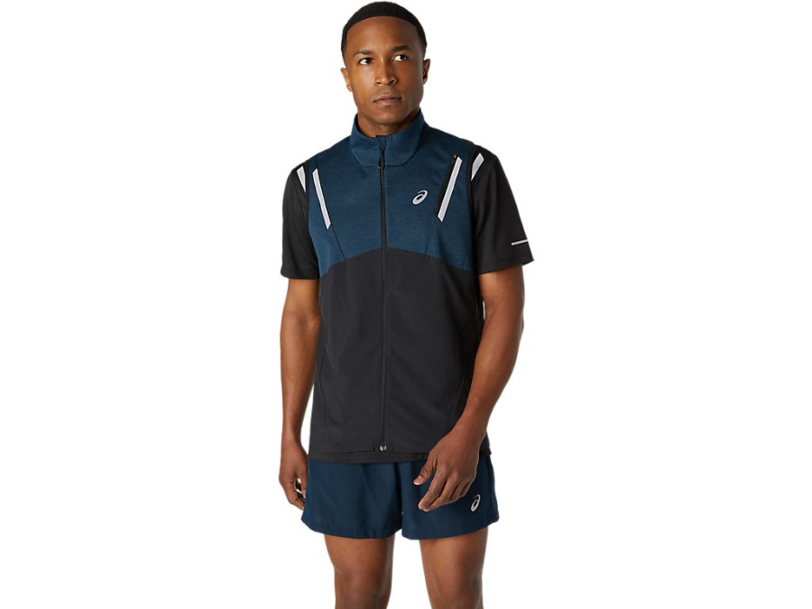 Asics Men's Lite-Show Vest French Blue Heather Performance Black