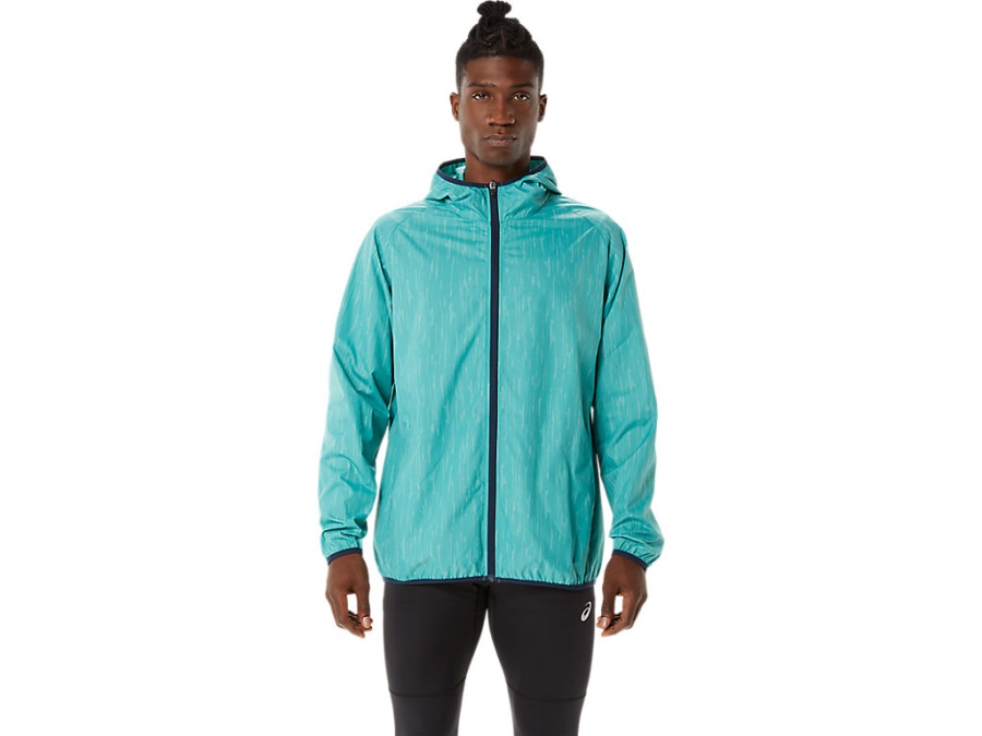 Asics Men's Packable Jacket Sage Print French Blue