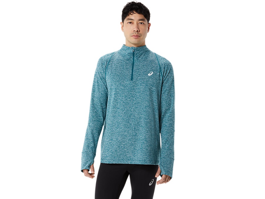 Asics Men's Thermopolis Quarter Zip Velvet Pine Heather