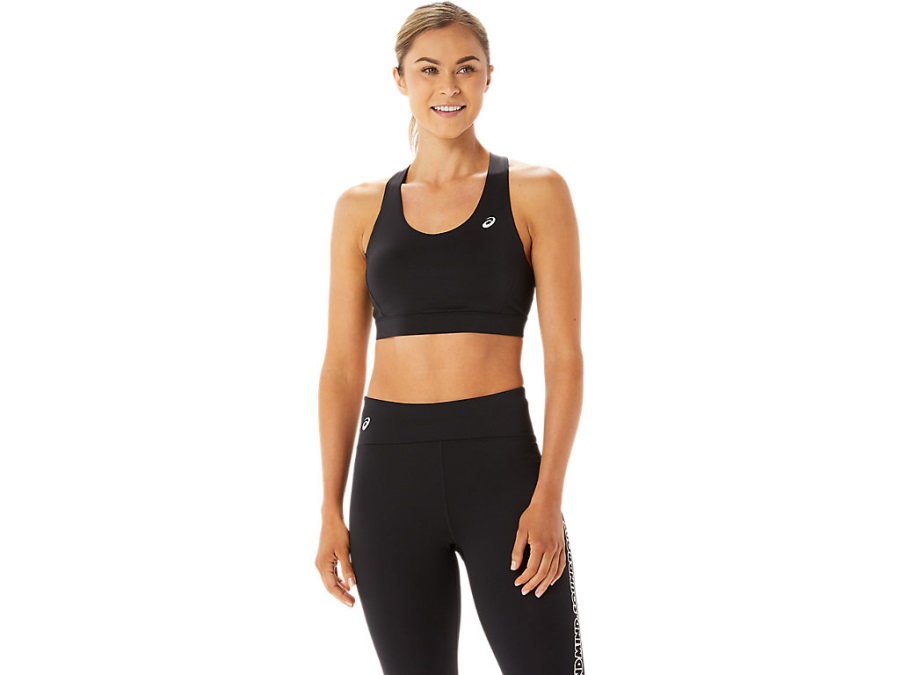 Asics Women's Cross Back Strapped Bra Performance Black Smoke Grey