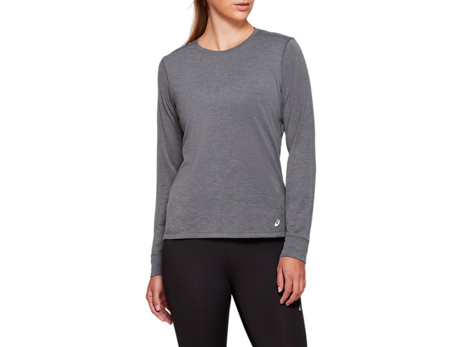 Asics Women's Dorai Long Sleeve Top Dark Grey Heather