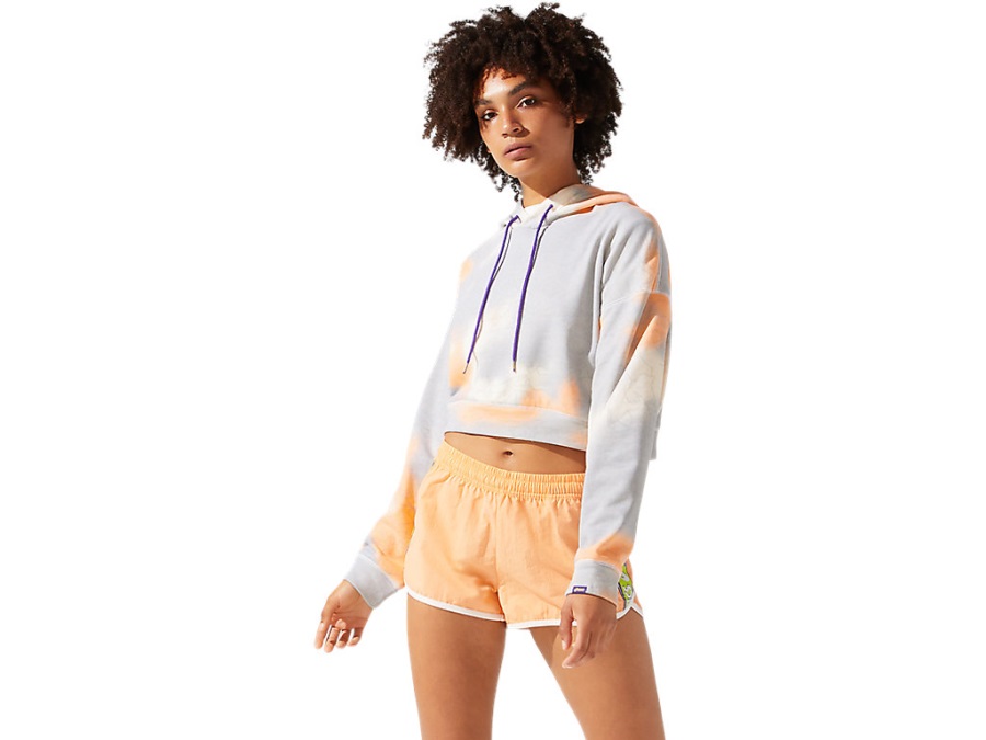 Asics Women's French Terry Tie Dye Hoodie Piedmont Grey