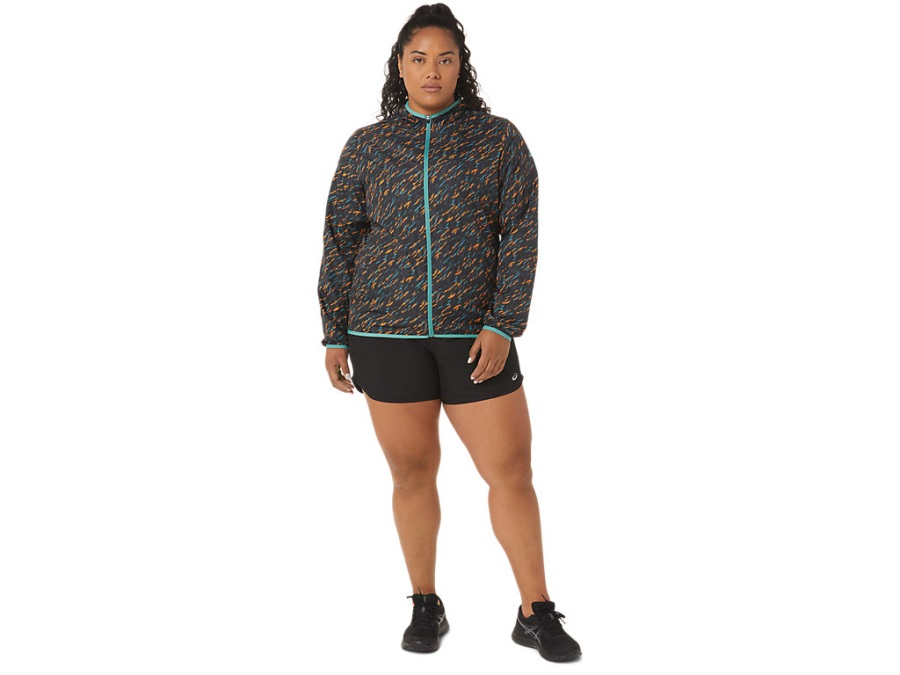 Asics Women's Packable Jacket Night Shade Sage Print