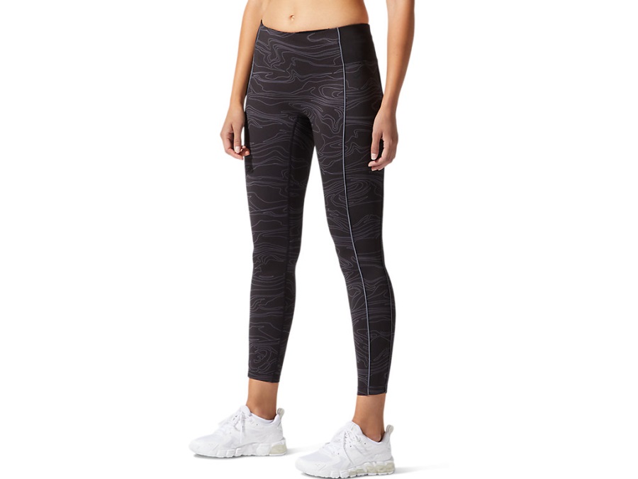 Asics Women's Piping Graphic Tight Performance Black Carrier Grey