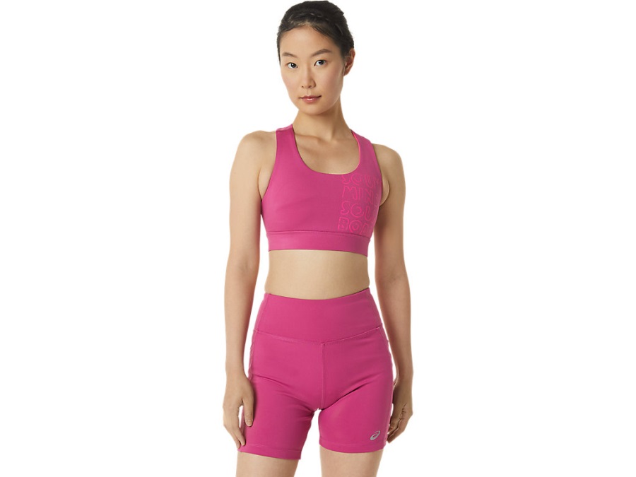 Asics Women's Pr Lyte Bra Fuchsia Red Pink Glo