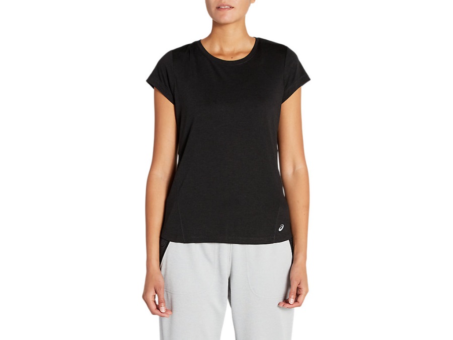 Asics Women's Short Sleeve Heather Top Performance Black