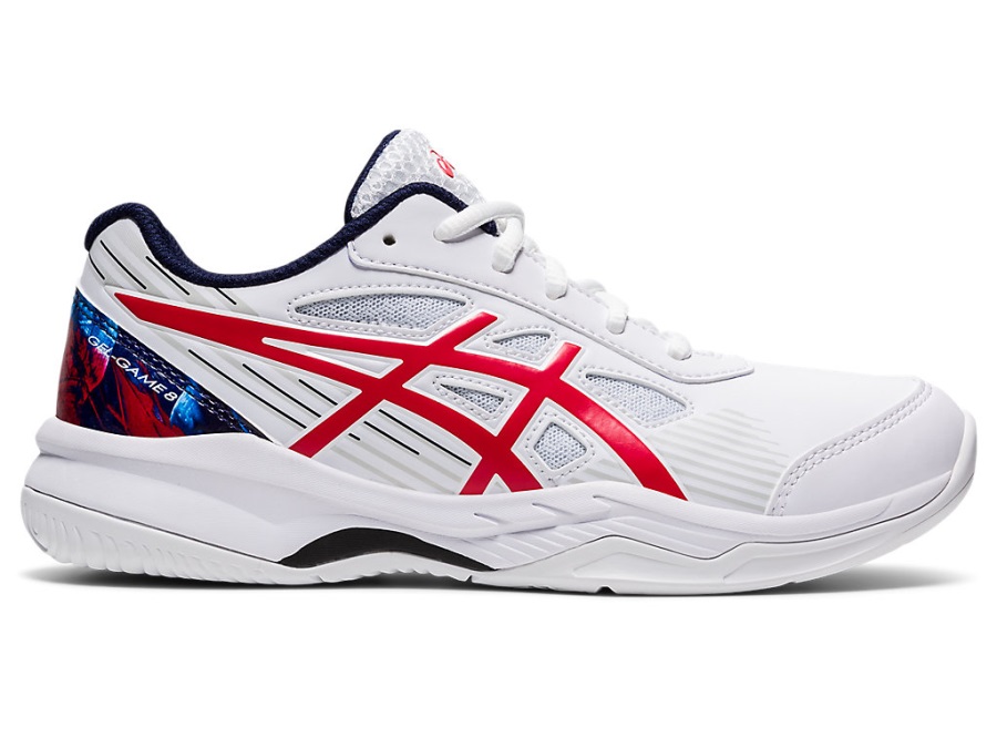 Gel-Game 8 Grade School L.E. Asics White Classic Red