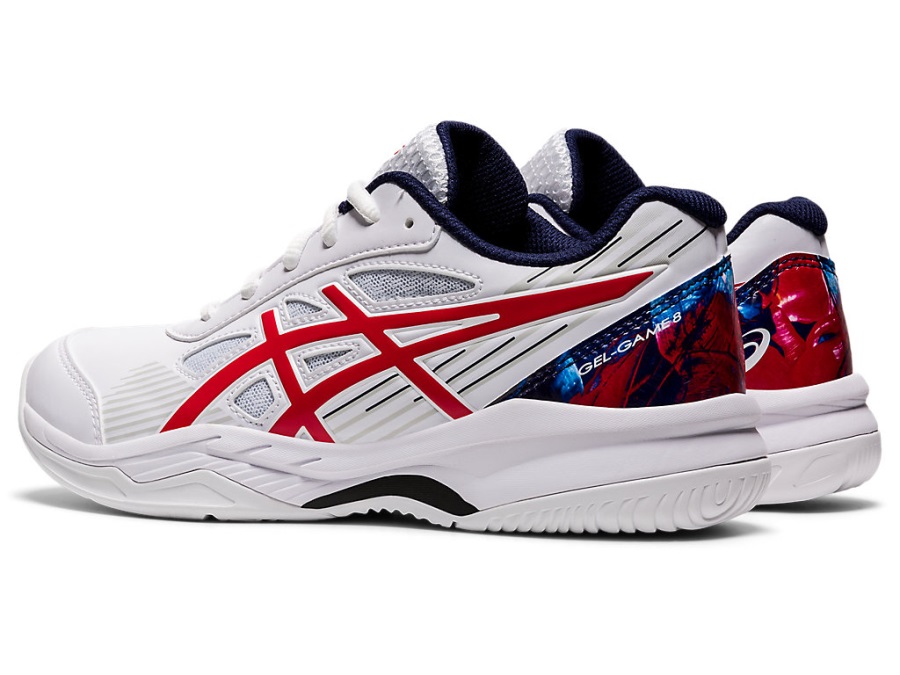 Gel-Game 8 Grade School L.E. Asics White Classic Red