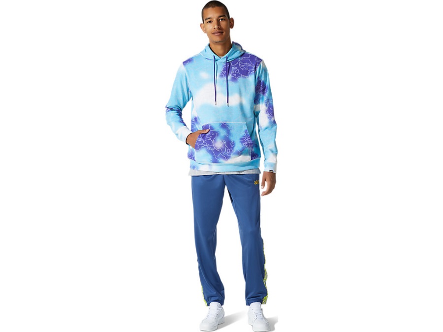 Men's French Terry Tie Dye Pullover Hoodie Asics Aquarium