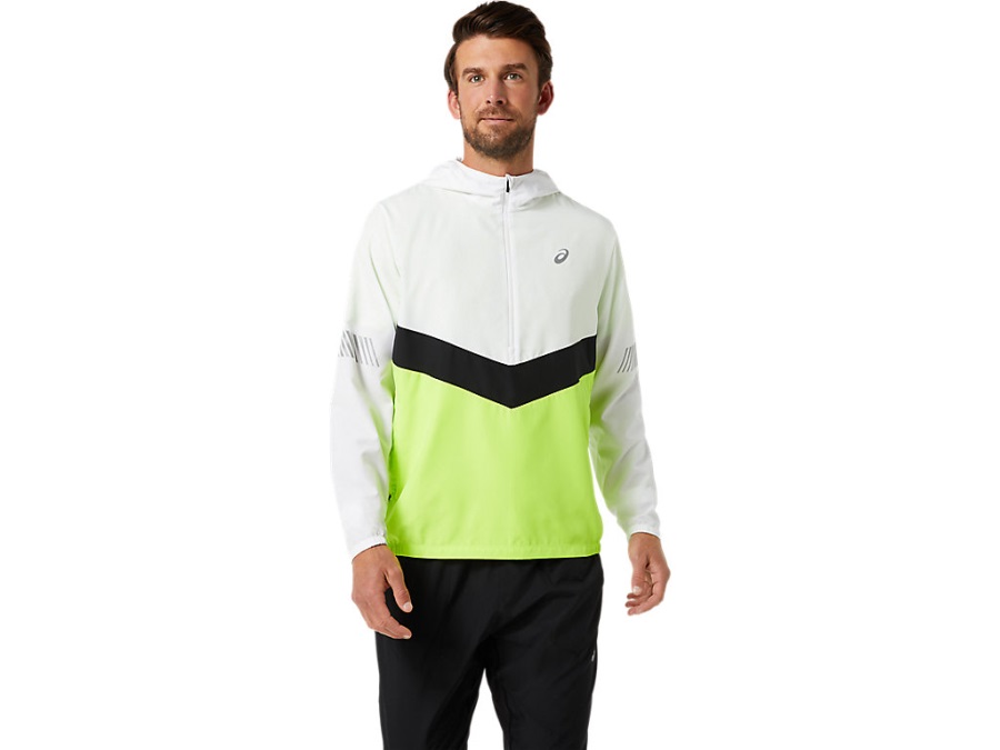 Men's Lite-Show Jacket Asics Brilliant White Hazard Green