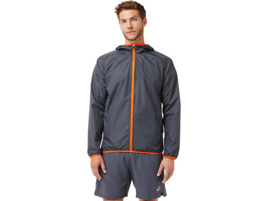Men's Packable Jacket Asics Carrier Grey Heather Marigold