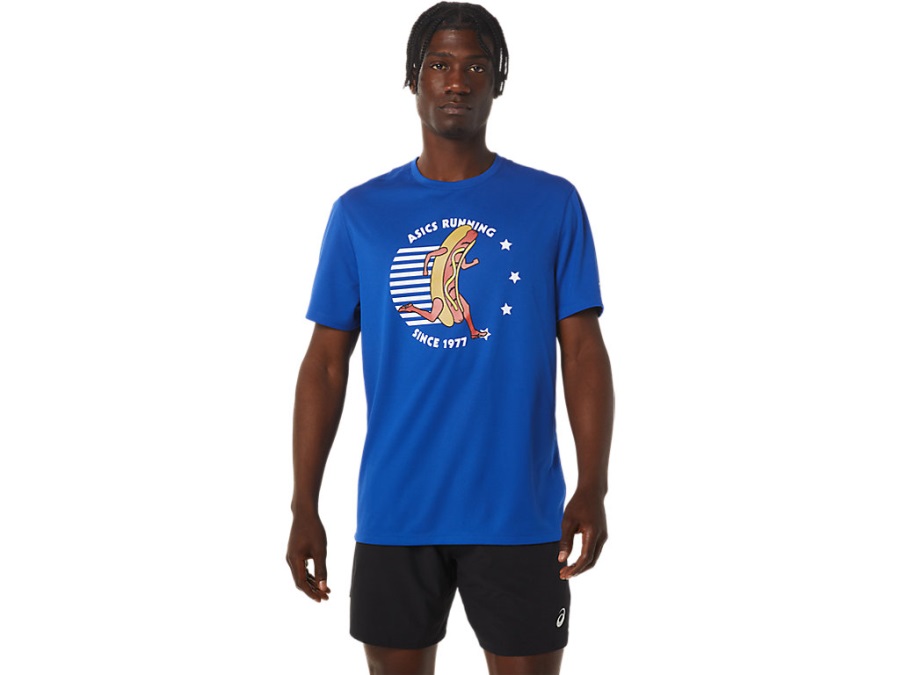 Men's Ready-Set Ii Graphic Short Sleeve Asics Asics Blue