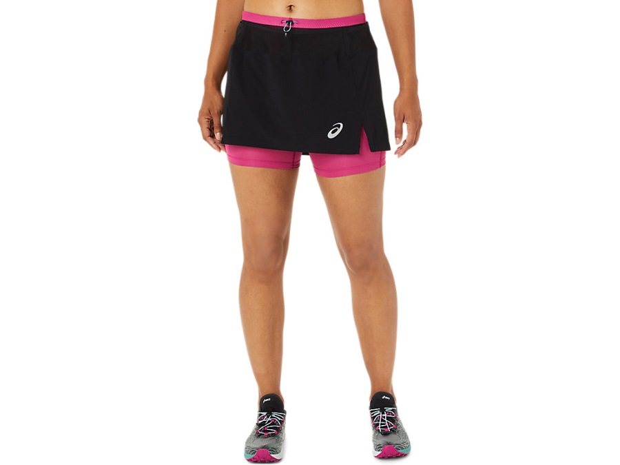 Women's Fujitrail Skort Asics Performance Black Fuschia Red
