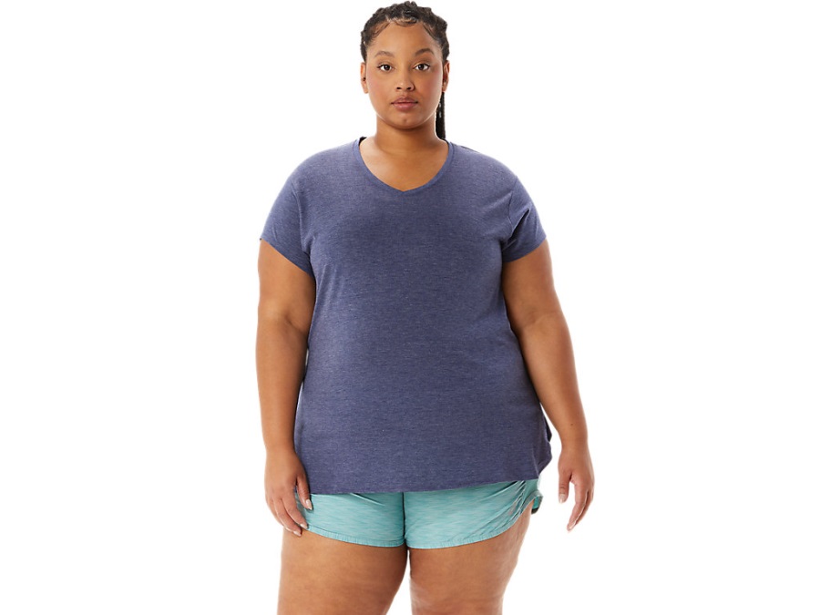 Women's Heather Vneck Top Asics Peacoat Heather