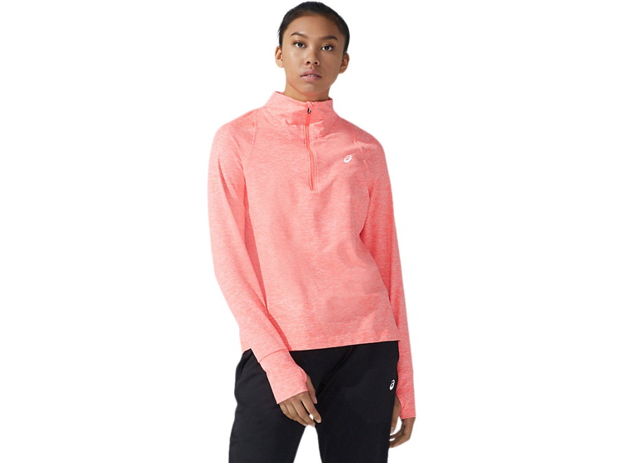 Women's Thermopolis Half Zip Asics Blazing Coral Heather